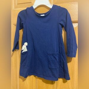 Hanna Andersson Blue Kids Casual Dress with Dog Patch
